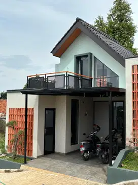 Rumah satu setengah lantai gaya Jepang modern di Depok