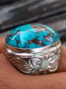 pirus persia blue fancy lawasan ring perak