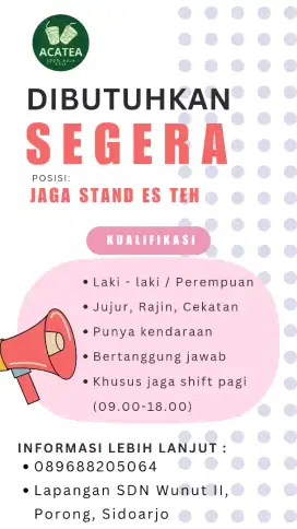 Penjaga stand es teh