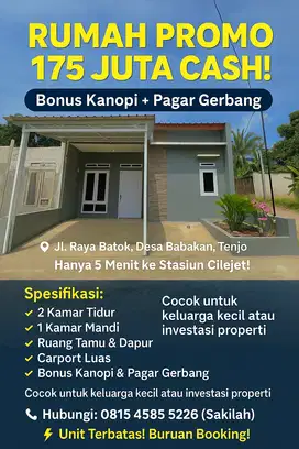 Cluster Green Nine Village 5  Harga Promo: 175 Juta CASH!