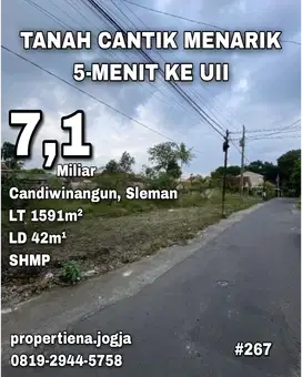 TANAH CANTIK MENARIK 5-MENIT KE UII