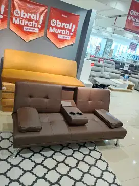 Dijual cepat sofa bed bahan kulit