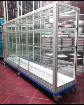 Etalase Pakai RODA BESAR + Siku 2Mx1M Serbaguna
