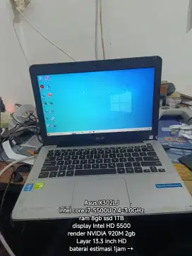 Laptop Asus x302lj i7 ram 8gb dual VGA Nvidia 920m SSD 1TB