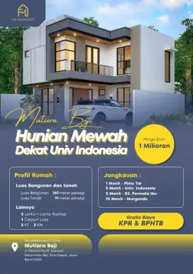Rumah Baru , lokasi Strategis di Beji, Depok, Dijual Segera