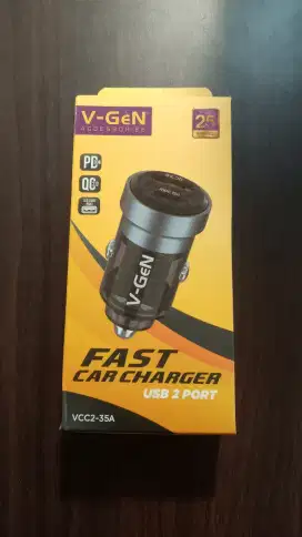Car Charger V-GeN VCC2-35A Dual Fast Charging QC3.0 PD 30W USB Type C