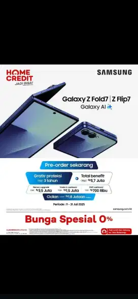 Samsung galaxy Zfold7 Cicilan bunga 0%