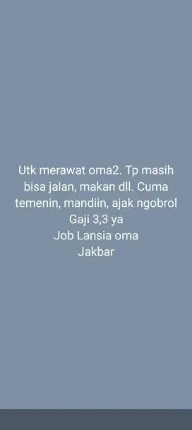 Art, baby sister, jaga lansia