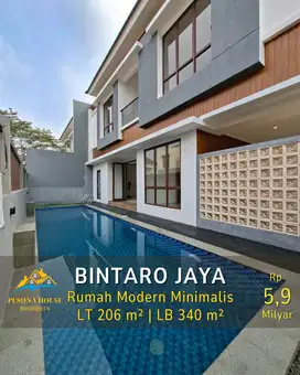 RUMAH MODERN MINIMALIS PRIVATE POOL CLUSTER BINTARO