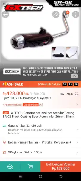 Knalpot GX Tech untuk beat
