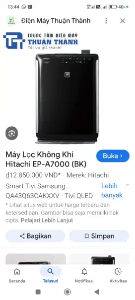 Hitachi air purifier,aroma therapy, humidifier tipe EP A7000