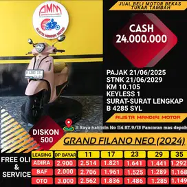 GRAND FILANO NEO 2024/KM 10RB RASA BARU MURAH MERIAH !!