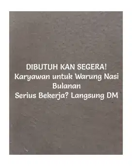 LOWONGAN KERJA WARUNG NASI UNTUK PEREMPUAN