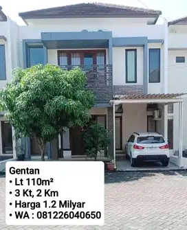 Jual Rumah Second Siap Pakai Area Perum Cluster Mewah Gentan