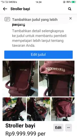 Jual stroller bayi