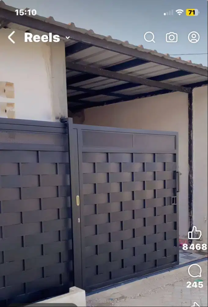 pagar besi minimalis motif anyam