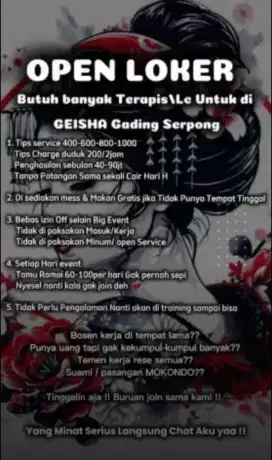 di butuhkan bnyak trapis untuk di gading serpong