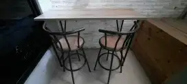 Di Jual meja mini bar estetik bonus 2 kursi