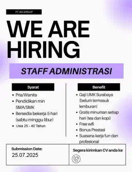 Iklan lowongan kerja baru di Surabaya