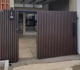 pagar rumah bahan wpc aesthetic tukang ahli