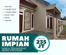 RUMAH MINIMALIS DENGAN DESAIN MODERN 2 KAMAR AKSES DEKAT STASIUN
