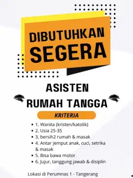 Membutuhkan ART di perumnas 1 karawaci