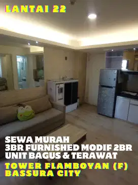 SEWA MURAH 3BR FURNISHED MODIF 2BR TOWER F APARTEMEN BASSURA CITY