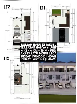 RUMAH BARU 6 UNIT DI CLUSTER INDEN HAJI NAWI GANDARIA SELATAN CILANDAK