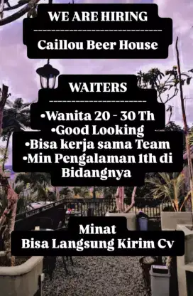 Di Butuhkan Staf Untuk Caffe Beer House