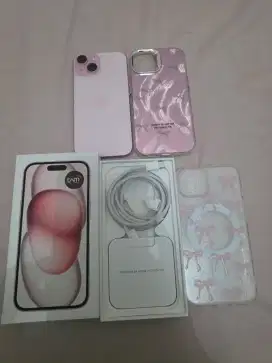 Iphone 15 pink 128 ex ibox garansi on mulus Fulset