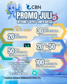 INTERNET CBN PROMO JULI-AGUSTUS