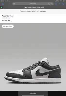 Sepatu Air Jordan 1 low Panda