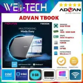 Advan Laptop Tbook N100 ready di toko kami,kakak!!!