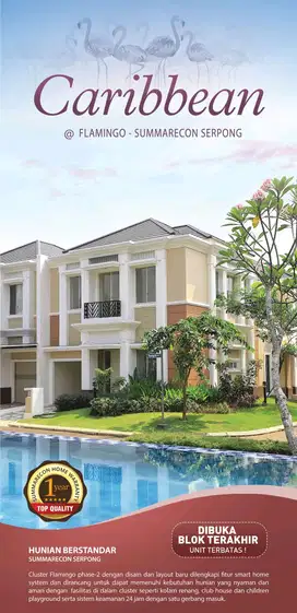 Rumah Ready Stock 1 Unit Carribean Flamingo Gading Serpong