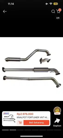 Knalpot Fullsystem Fortuner VNT