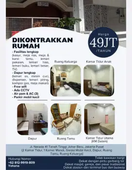 Disewakan rumah & perabot lengkap murah disenen
