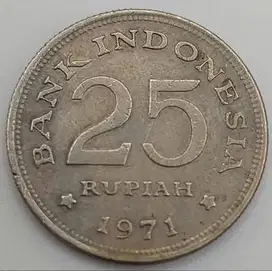 Dijual Koin Kuno Rp 25 Tahun 1971 – Langka & Antik untuk Kolektor