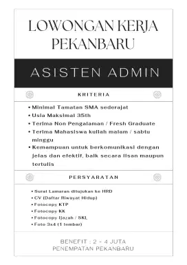 LOWONGAN KERJA PKU