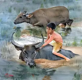 Lukisan Angon Kerbau