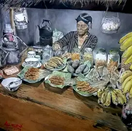 Lukisan Warung Kopi Pojok