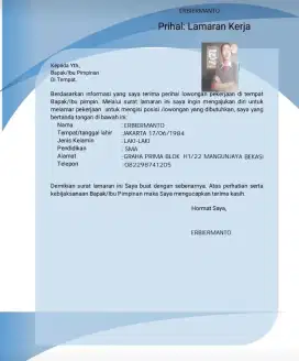 Mencari pekerjaan sesuai pengalaman