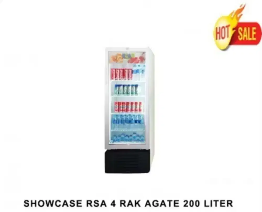 RSA Showcase AGATE200 Lemari Pendingin Minuman Kap 200ltr Garansi