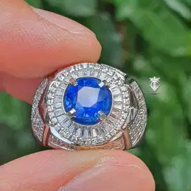 Batu Permata Natural Vivid Cornflower Blue Sapphire SriLanka 2.09 Ct