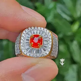 Batu Natural Top Quality Reddish Orange Sapphire 0.62 Ct GRI Memo