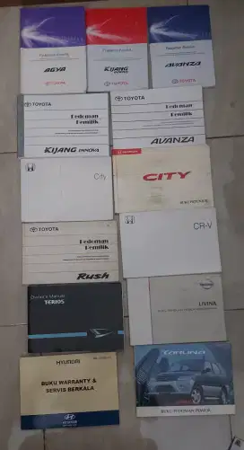 JUAL MANUAL BOOK, TOYOTA, HONDA, DAIHATSU, HYUNDAY, ASLI