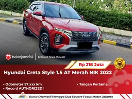 [ TANGAN PERTAMA ] Hyundai Creta Style 1.5 AT Merah 2022 2023