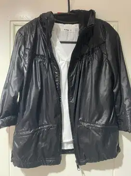 Jaket Hoodie bahan Kulit (tipis) untuk wanita