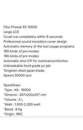 Getra KS-10000 Seken like new