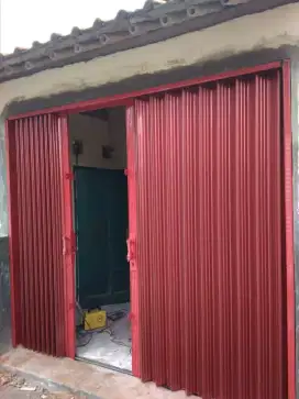 Rolling door folding gate kanopi