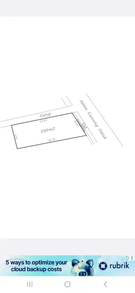 Dijual tanah di jalan utama gn salak Luas 2,3 are